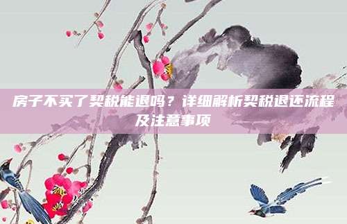 房子不買了契稅能退嗎,？詳細(xì)解析契稅退還流程及注意事項(xiàng)