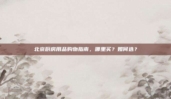 北京廚房用品購物指南,，哪里買？如何選,？
