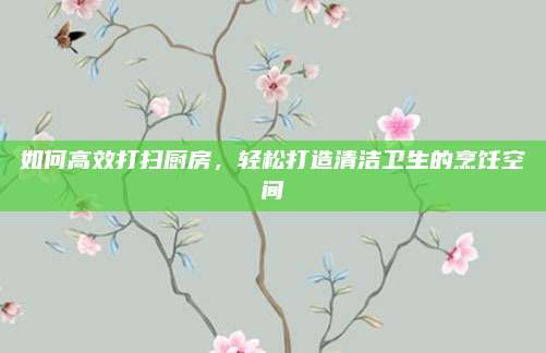 如何高效打掃廚房,，輕松打造清潔衛(wèi)生的烹飪空間