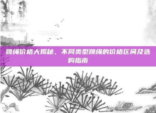 跳繩價格大揭秘,，不同類型跳繩的價格區(qū)間及選購指南