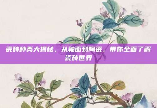 瓷磚種類大揭秘,，從釉面到陶瓷,，帶你全面了解瓷磚世界