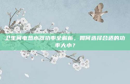 衛(wèi)生間電熱水器功率全解析，如何選擇合適的功率大??？