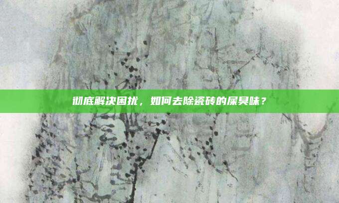 徹底解決困擾，如何去除瓷磚的屎臭味,？