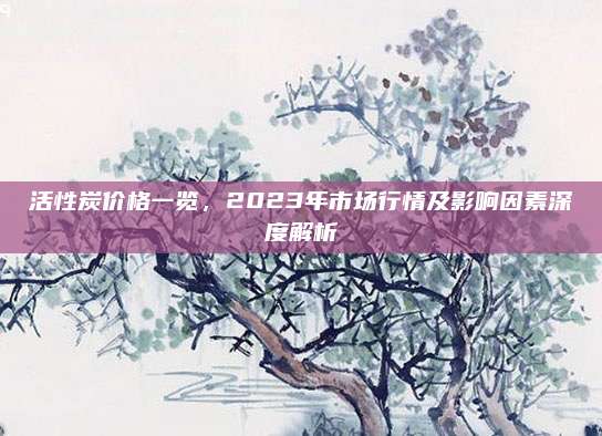 活性炭價(jià)格一覽，2023年市場行情及影響因素深度解析