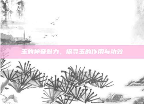 玉的神奇魅力,，探尋玉的作用與功效