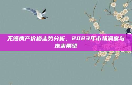 無錫房產價格走勢分析，2023年市場洞察與未來展望