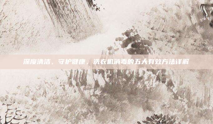 深度清潔，守護健康,，洗衣機消毒的五大有效方法詳解