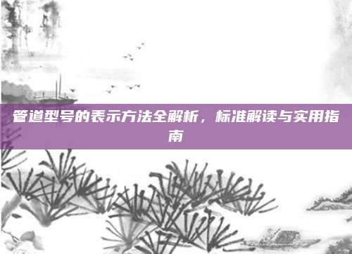 管道型號的表示方法全解析，標準解讀與實用指南