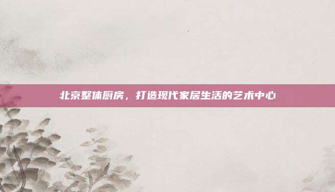 北京整體廚房，打造現(xiàn)代家居生活的藝術中心