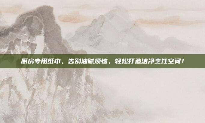 廚房專用紙巾,，告別油膩煩惱,，輕松打造潔凈烹飪空間！
