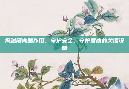揭秘隔離器作用，守護(hù)安全,，守護(hù)健康的關(guān)鍵設(shè)備