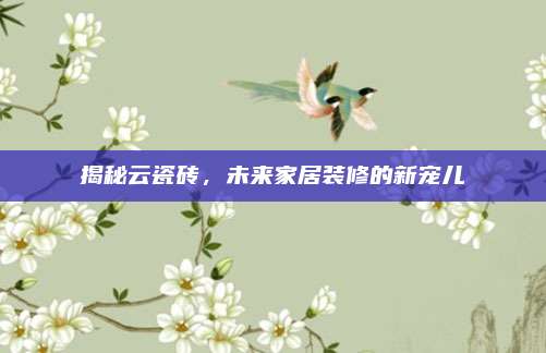 揭秘云瓷磚，未來家居裝修的新寵兒