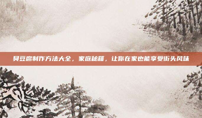 臭豆腐制作方法大全,，家庭秘籍，讓你在家也能享受街頭風(fēng)味