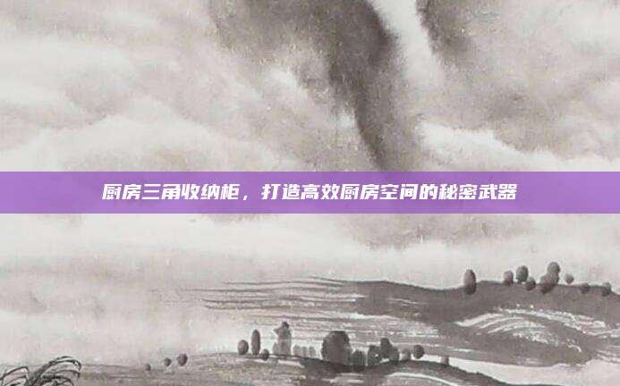 廚房三角收納柜，打造高效廚房空間的秘密武器