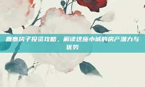 鹿寨房子投資攻略,，解讀這座小城的房產(chǎn)潛力與優(yōu)勢