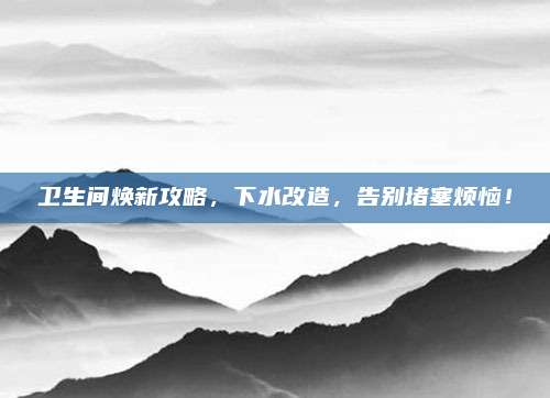 衛(wèi)生間煥新攻略,，下水改造,，告別堵塞煩惱！