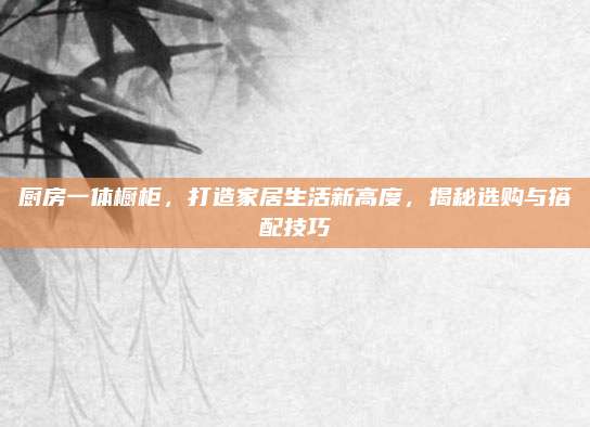 廚房一體櫥柜,，打造家居生活新高度，揭秘選購與搭配技巧