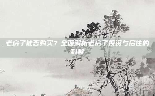 老房子能否購買,？全面解析老房子投資與居住的利弊
