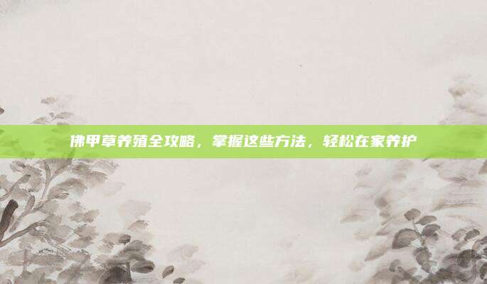 佛甲草養(yǎng)殖全攻略,，掌握這些方法,，輕松在家養(yǎng)護
