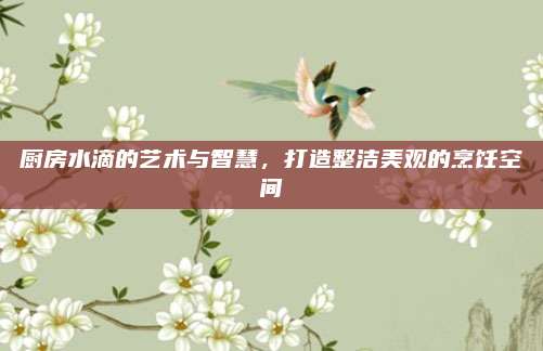 廚房水滴的藝術(shù)與智慧，打造整潔美觀的烹飪空間