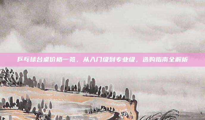 乒乓球臺(tái)桌價(jià)格一覽，從入門級(jí)到專業(yè)級(jí)，選購(gòu)指南全解析