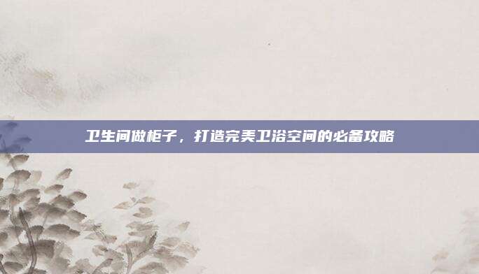 衛(wèi)生間做柜子，打造完美衛(wèi)浴空間的必備攻略