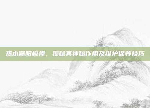 熱水器陽(yáng)極棒,，揭秘其神秘作用及維護(hù)保養(yǎng)技巧