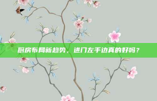 廚房布局新趨勢(shì),，進(jìn)門(mén)左手邊真的好嗎,？