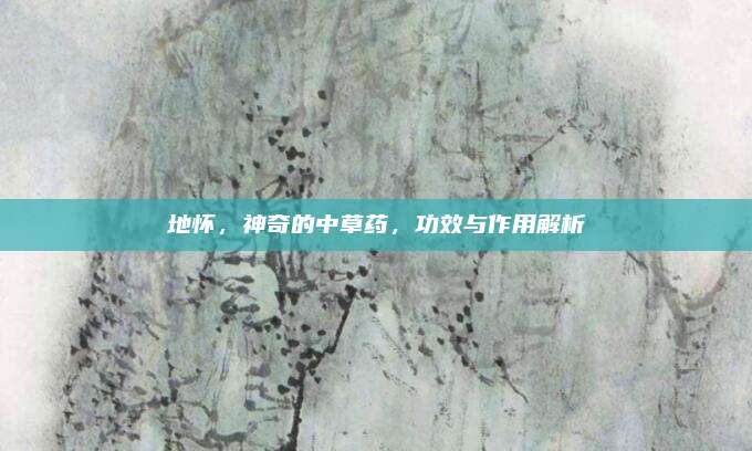 地懷,，神奇的中草藥,，功效與作用解析