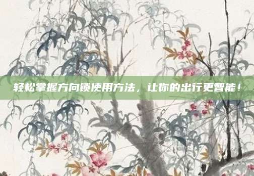 輕松掌握方向鎖使用方法，讓你的出行更智能,！