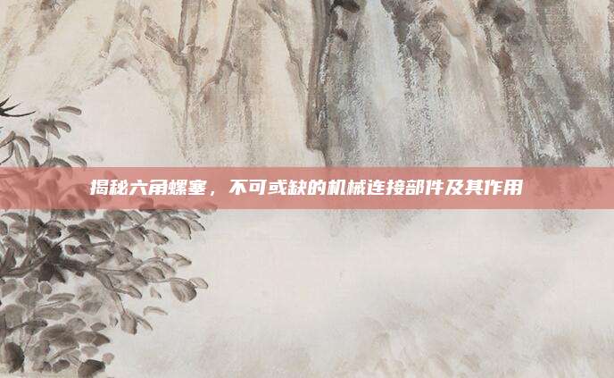 揭秘六角螺塞,，不可或缺的機(jī)械連接部件及其作用