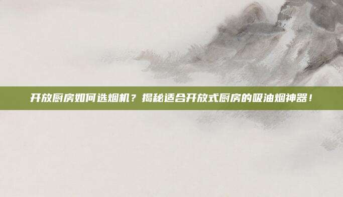 開放廚房如何選煙機,？揭秘適合開放式廚房的吸油煙神器,！