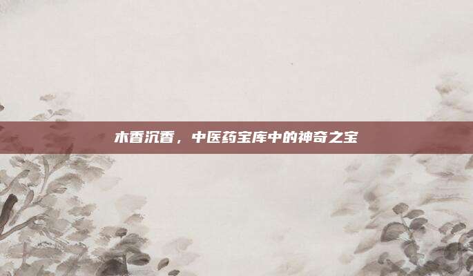 木香沉香,，中醫(yī)藥寶庫(kù)中的神奇之寶