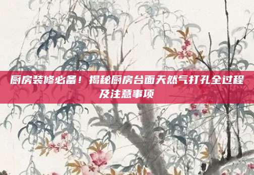廚房裝修必備,！揭秘廚房臺(tái)面天然氣打孔全過程及注意事項(xiàng)