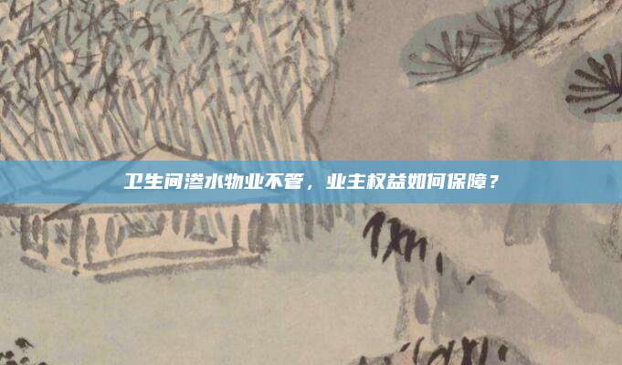 衛(wèi)生間滲水物業(yè)不管,，業(yè)主權(quán)益如何保障？