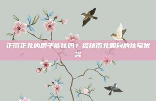 正南正北的房子能住嗎,？揭秘南北朝向的住宅優(yōu)劣