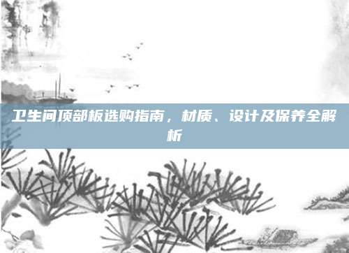 衛(wèi)生間頂部板選購指南，材質(zhì),、設(shè)計及保養(yǎng)全解析