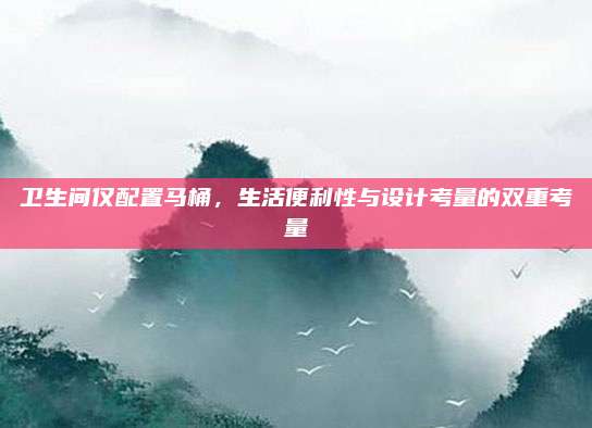 衛(wèi)生間僅配置馬桶,，生活便利性與設(shè)計(jì)考量的雙重考量