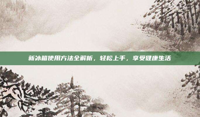 新冰箱使用方法全解析,，輕松上手，享受健康生活