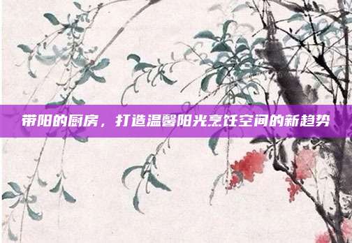 帶陽的廚房,，打造溫馨陽光烹飪空間的新趨勢