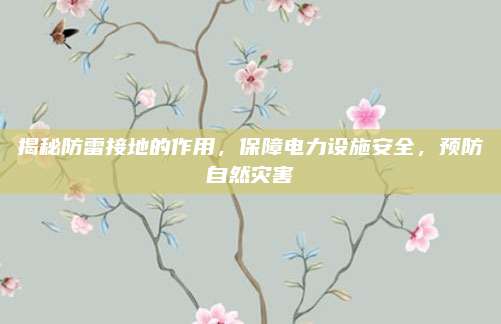揭秘防雷接地的作用，保障電力設施安全,，預防自然災害