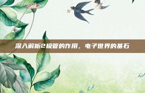 深入解析2極管的作用，電子世界的基石