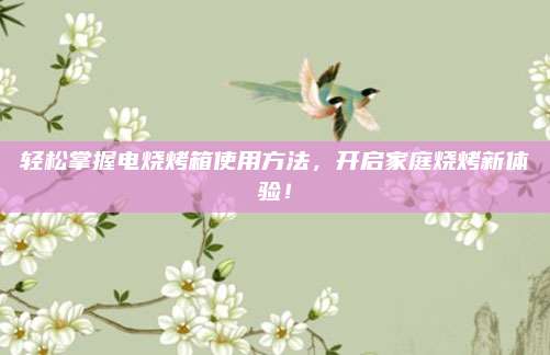 輕松掌握電燒烤箱使用方法,，開啟家庭燒烤新體驗(yàn),！
