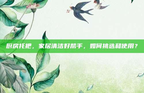 廚房托把，家居清潔好幫手,，如何挑選和使用,？