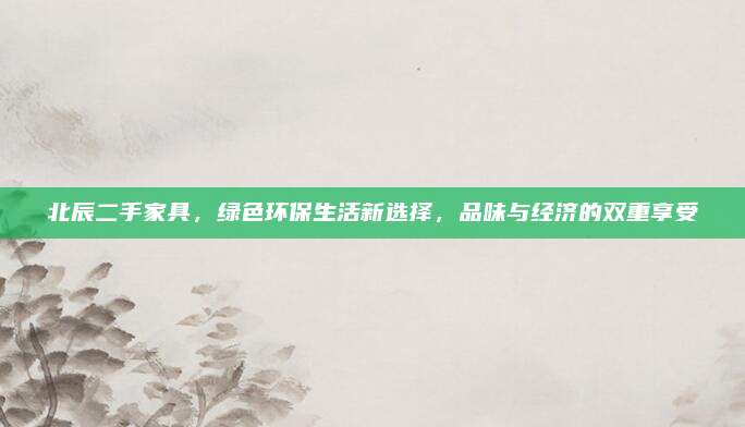 北辰二手家具，綠色環(huán)保生活新選擇,，品味與經(jīng)濟的雙重享受